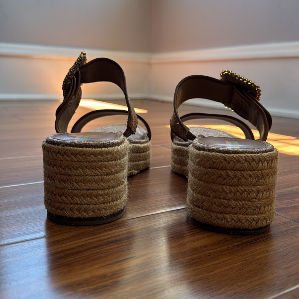 Sam Edelman Chase Beaded Buckle Espadrille Sandals - Picture 3 of 10